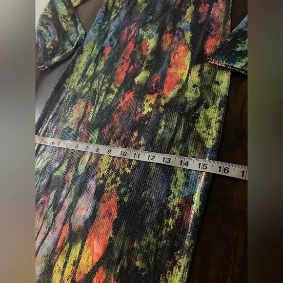 Nasty Gal Abstract Printed Sequin Halter Neck Dress - Picture 13 of 16